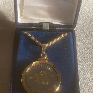 Elegant Gold and Silver Equestrian Pendant Necklace